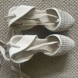 Natural color, tie Ralph Lauren espadrilles, never worn